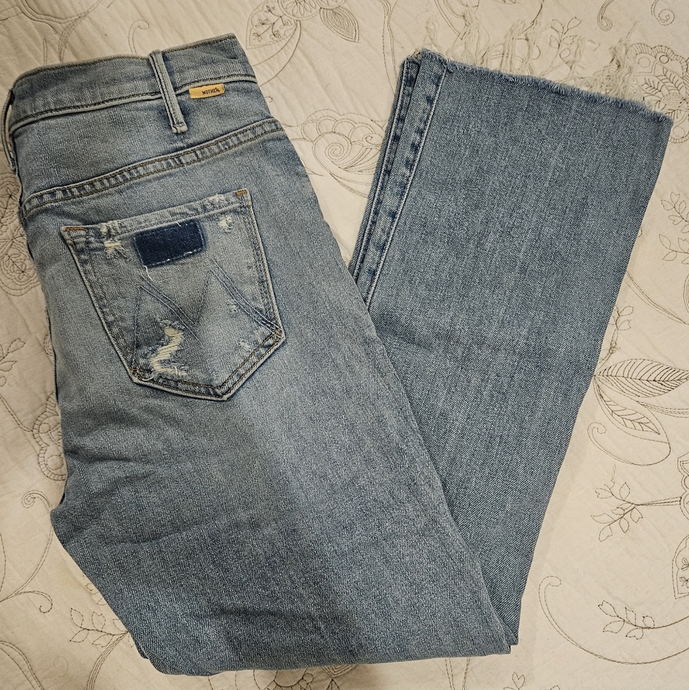 Mother Superior Jeans The Hustler Ankle Fray Color On The Ropes Size 28